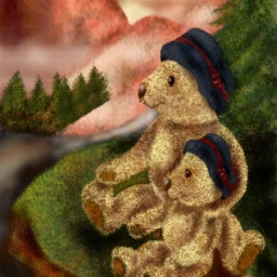 dcmountains drawing colorful teddybear art