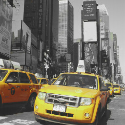 newyork photography colorsplash blackandwhite taxi